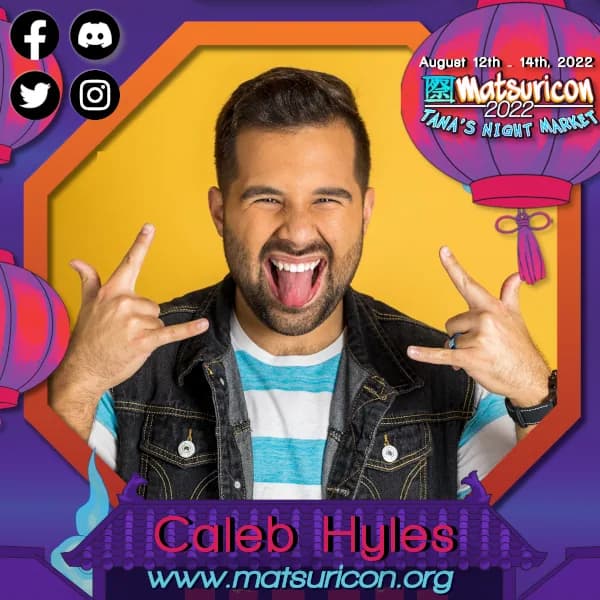 2022 Matsuricon guest announcement artwork for Caleb Hyles