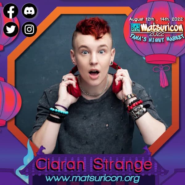 2022 Matsuricon guest announcement artwork for Ciarán Strange
