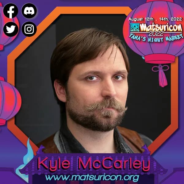 2022 Matsuricon guest announcement artwork for Kyle McCarley