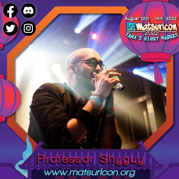 2022 Matsuricon guest announcement artwork for Professor Shyguy
