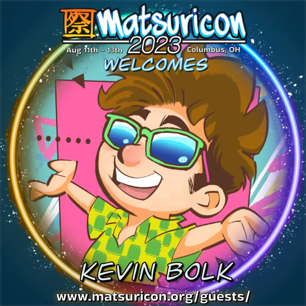 2023 Matsuricon guest announcement artwork for Kevin Bolk