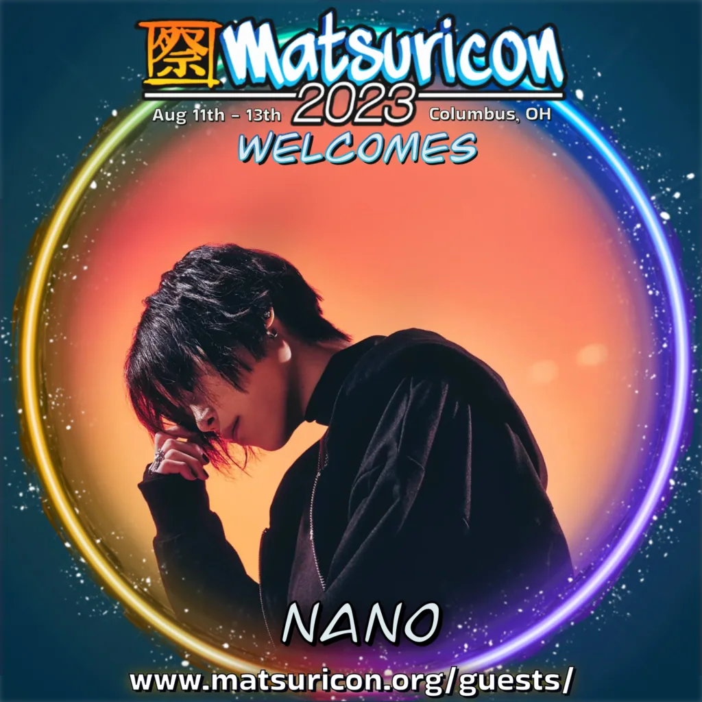 2023 Matsuricon guest announcement artwork for NANO