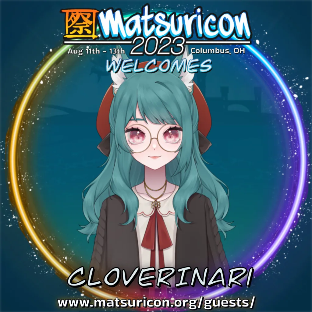 2023 Matsuricon guest announcement artwork for Cloverinari