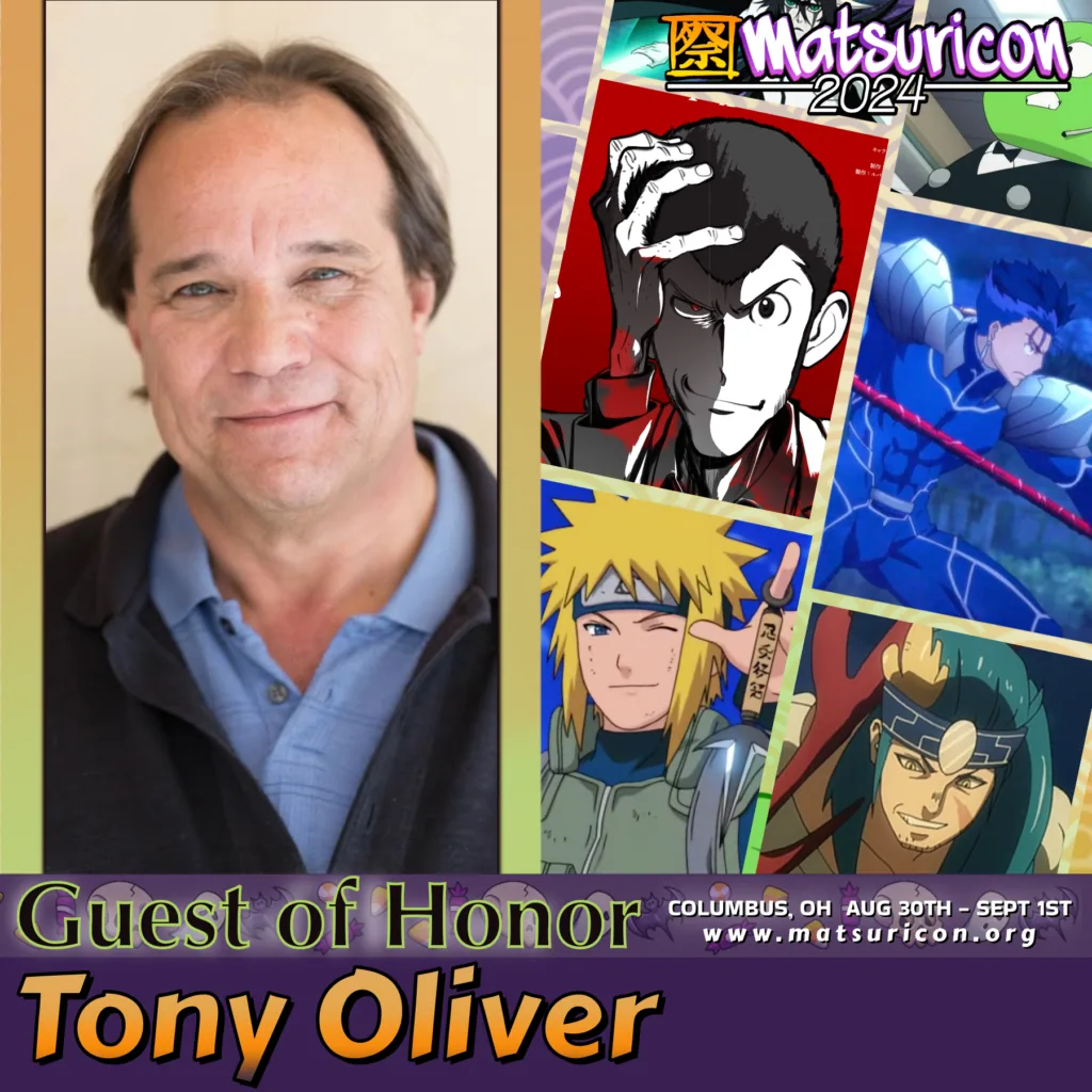 2024 Matsuricon guest announcement artwork for Tony Oliver