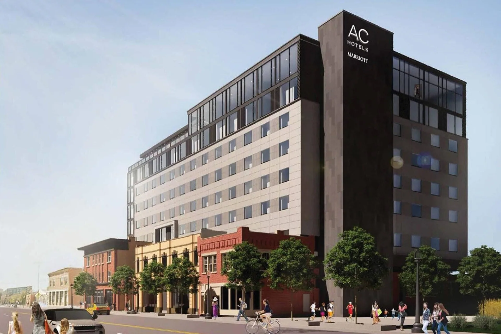 The exterior of AC Hotel Columbus Downtown